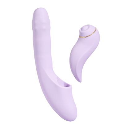 Svakom - DuoGlow – Stotende en Roterende Kralen Vibrator met Pulserende`Stimulator – Lila-Rimbastore.com