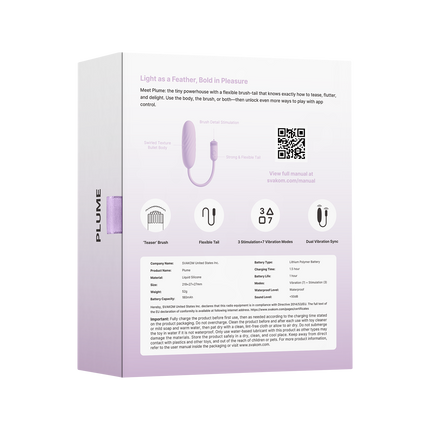 Svakom – Plume – Kugelvibrator mit flexiblem Klitorisstimulator – Pastell-Lila
