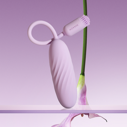 Svakom - Plume - Bullet Vibrator with Flexible Clitoral Stimulator - Pastel Lilac