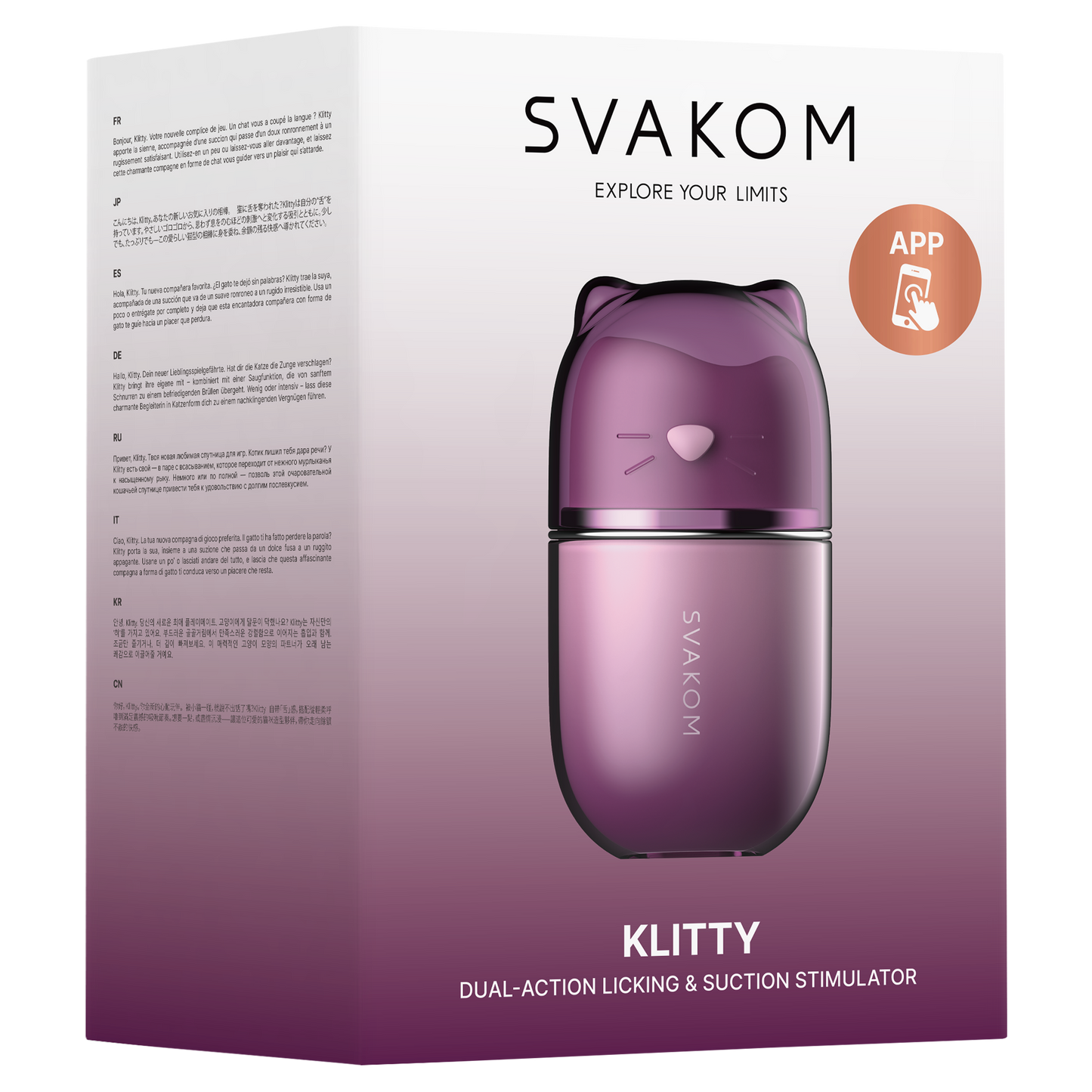 Svakom - Klitty - Estimulador de clítoris con función de lamido y succión - Dusty Lavender