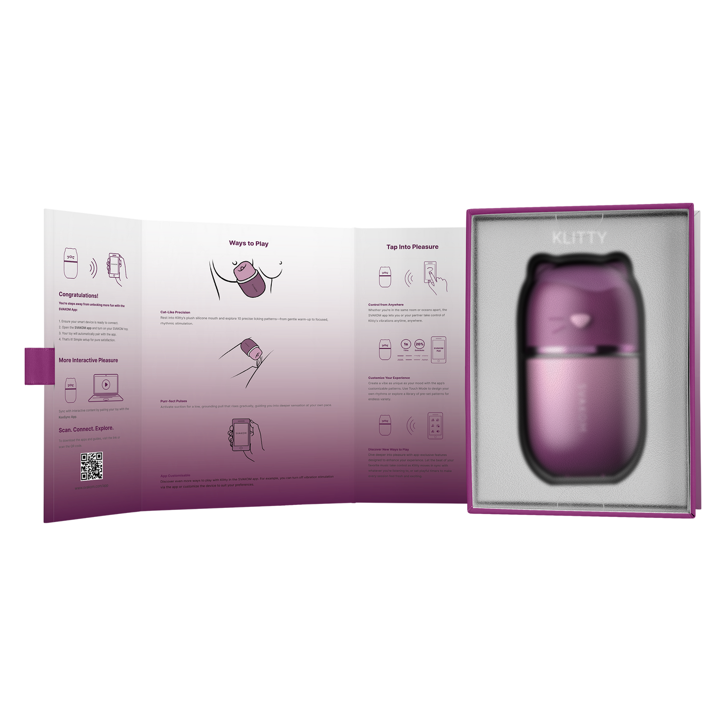 Svakom - Klitty - Estimulador de clítoris con función de lamido y succión - Dusty Lavender