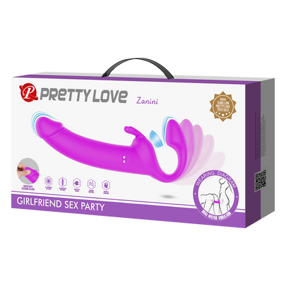 Pretty Love - Zanini - Vibrerende Strapless Strap-On - Paars-Rimbastore.com