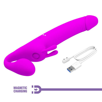 Pretty Love - Zanini - Vibrerende Strapless Strap-On - Paars-Rimbastore.com