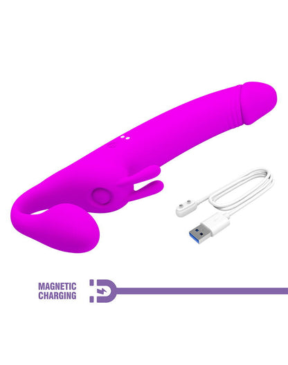 Pretty Love - Zanini - Vibrerende Strapless Strap-On - Paars-Rimbastore.com