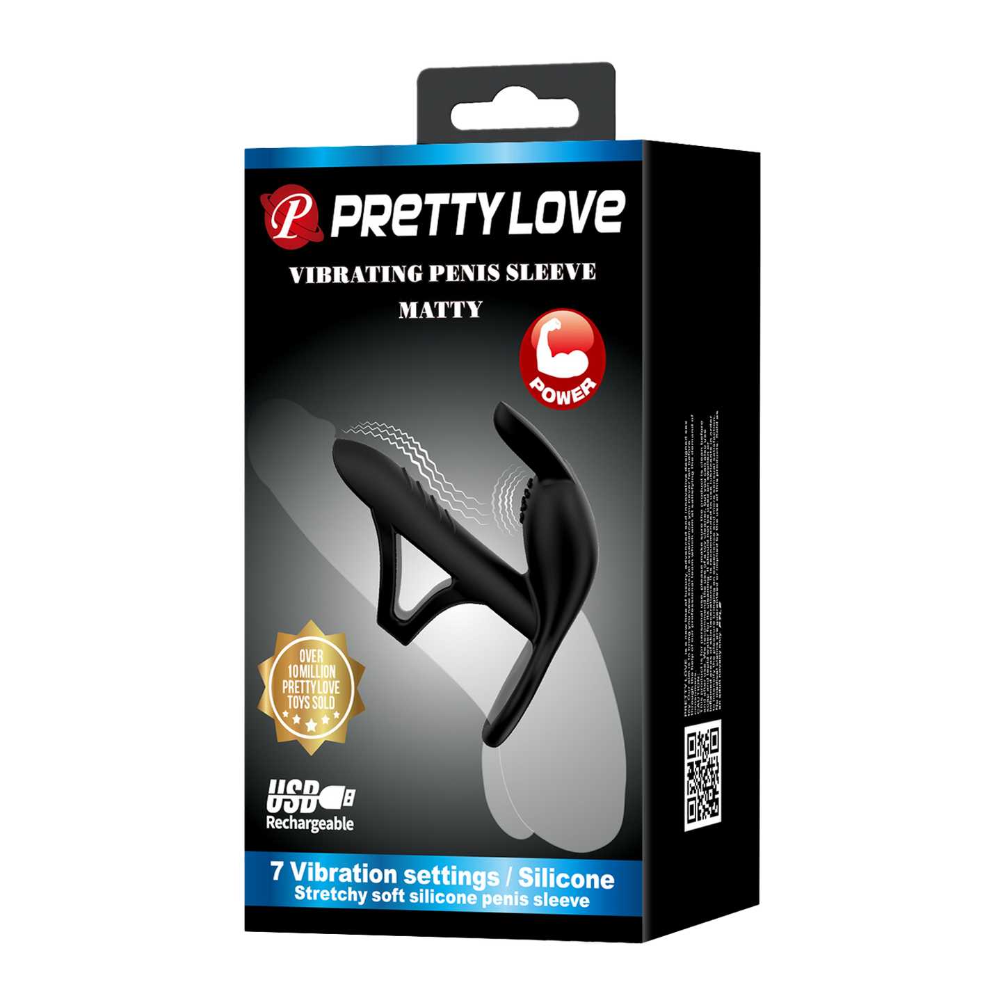 Pretty Love - Matty - Vibrerende Penis Sleeve - Zwart-Rimbastore.com