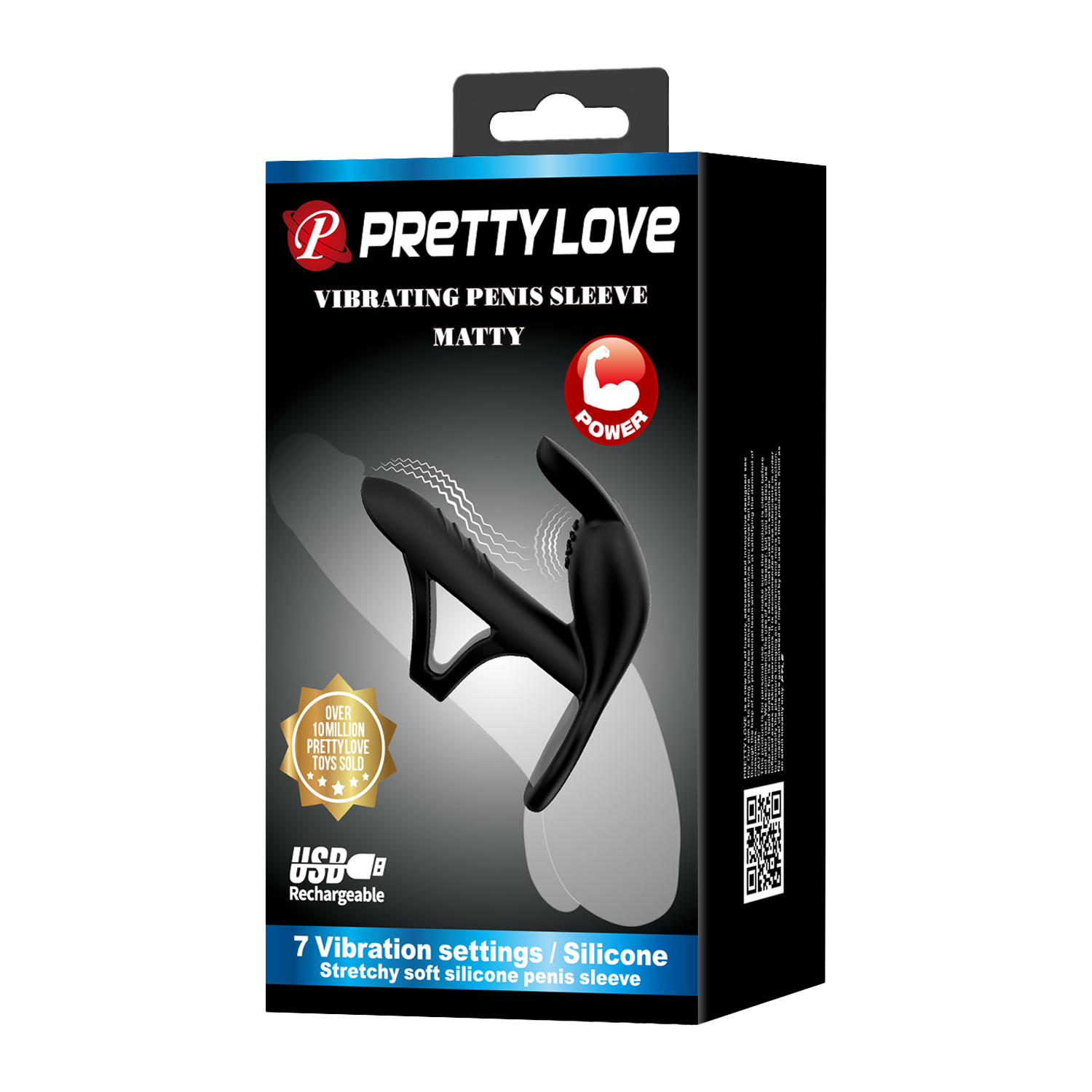 Pretty Love - Matty - Vibrerende Penis Sleeve - Zwart-Rimbastore.com