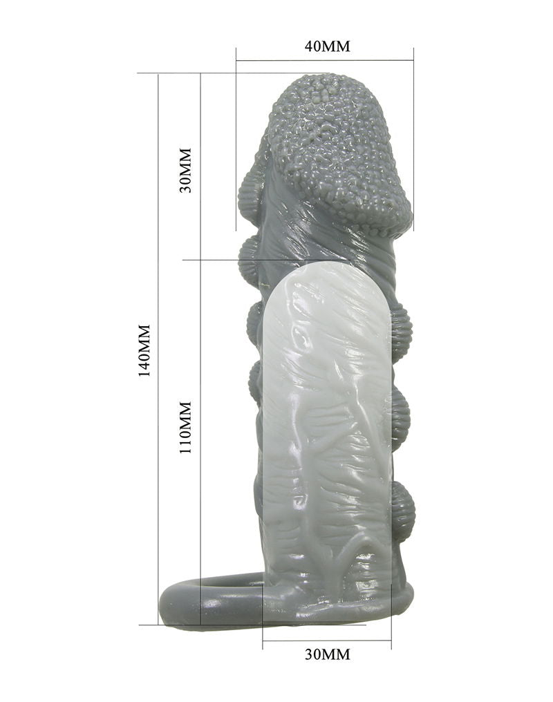 Pretty Love - Faylen - Realistische Penis Sleeve - Donkergrijs-Rimbastore.com