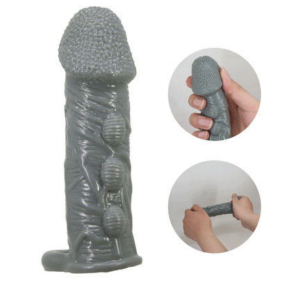Pretty Love - Faylen - Realistische Penis Sleeve - Donkergrijs-Rimbastore.com
