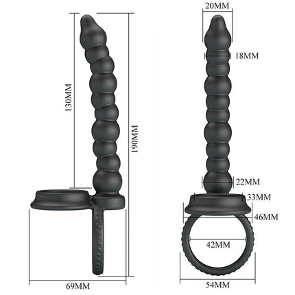 Pretty Love - Dillion - Cockring Anaal Kralen - Zwart-Rimbastore.com
