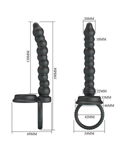 Pretty Love - Dillion - Cockring Anaal Kralen - Zwart-Rimbastore.com