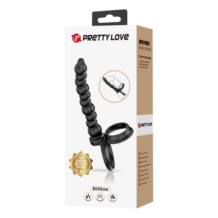 Pretty Love - Dillion - Cockring Anaal Kralen - Zwart-Rimbastore.com