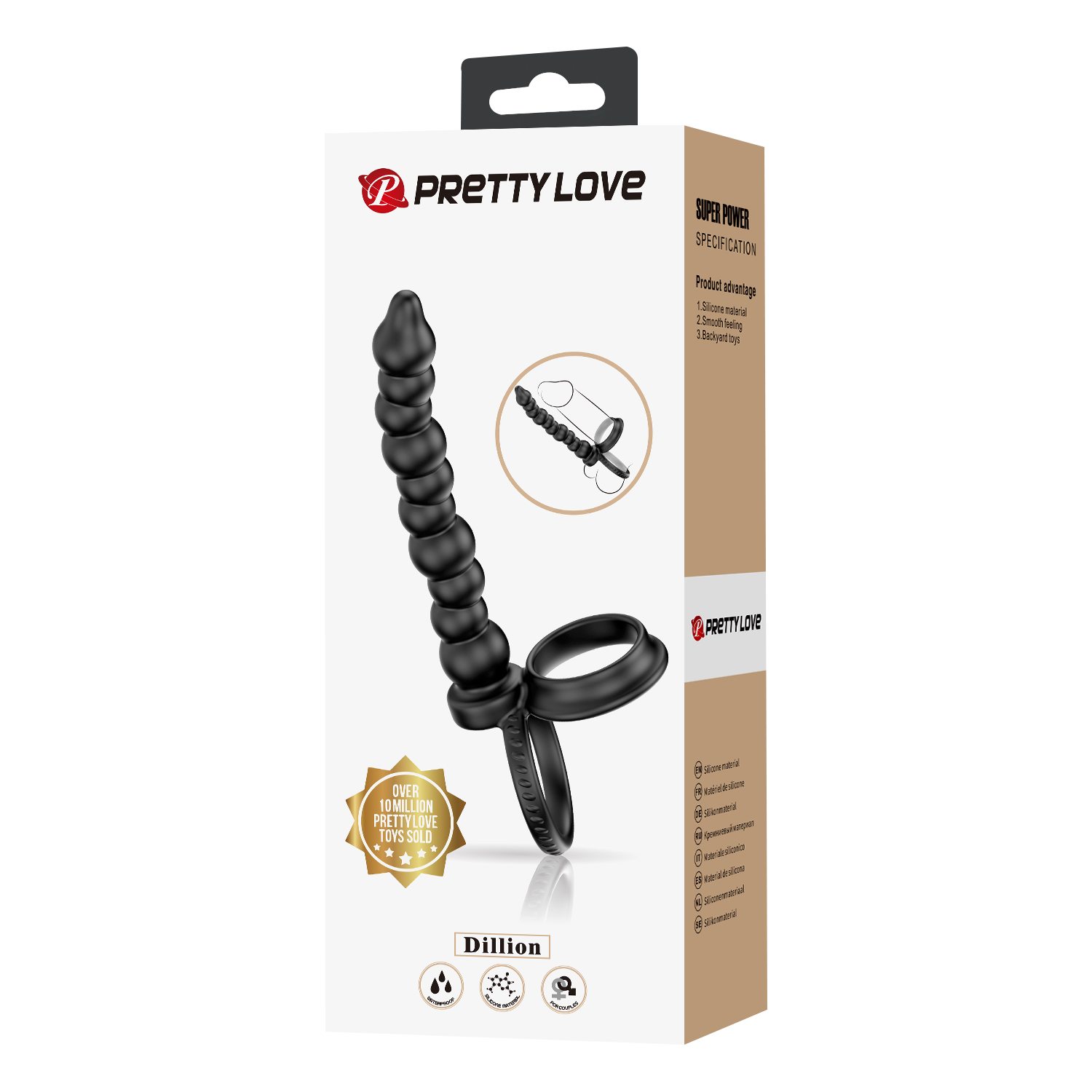 Pretty Love - Dillion - Cockring Anaal Kralen - Zwart-Rimbastore.com