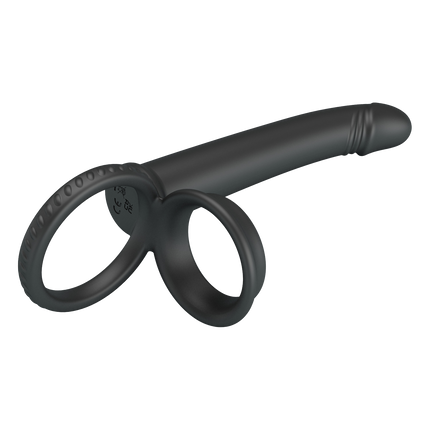 Pretty Love - Moses - Cock en Ball Ring Dildo - Zwart-Rimbastore.com