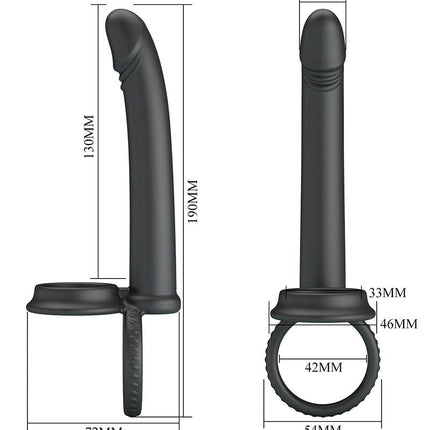 Pretty Love - Moses - Cock en Ball Ring Dildo - Zwart-Rimbastore.com