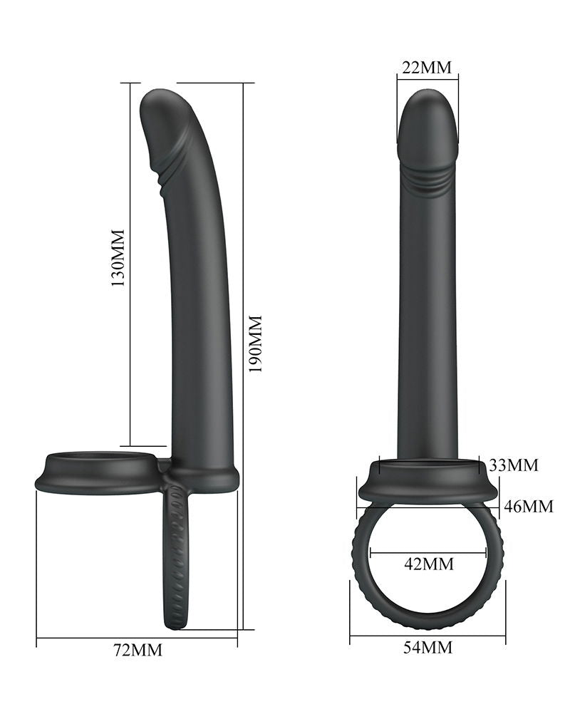 Pretty Love - Moses - Cock en Ball Ring Dildo - Zwart-Rimbastore.com