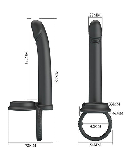 Pretty Love - Moses - Cock en Ball Ring Dildo - Zwart-Rimbastore.com