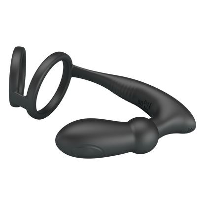 Pretty Love - Emoni - Cockring met Buttplug - Zwart-Rimbastore.com