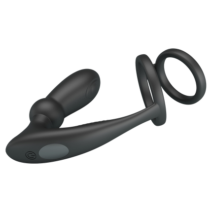 Pretty Love - Emoni - Cockring met Buttplug - Zwart-Rimbastore.com