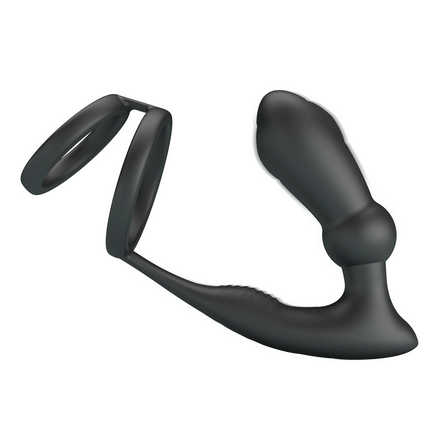 Pretty Love - Emoni - Cockring met Buttplug - Zwart-Rimbastore.com