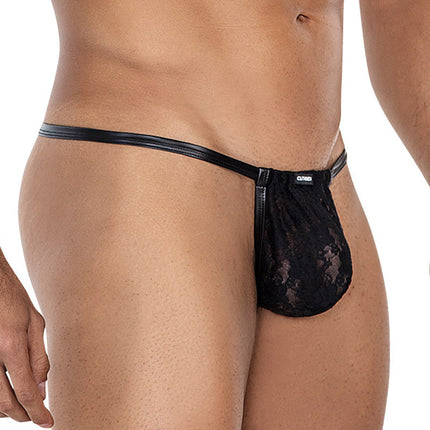 Cut4Men - Sexy Kanten Heren G-string - Zwart-Erotiekvoordeel.nl