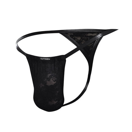 Cut4Men - Sexy Kanten Heren G-string - Zwart-Erotiekvoordeel.nl