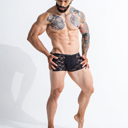 Cut4Men - Sexy Kanten Boxershort - Zwart-Erotiekvoordeel.nl