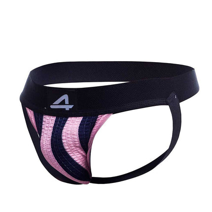 Cut4Men - Sexy Jockstrap - Stripe - Roze/Zwart-Erotiekvoordeel.nl