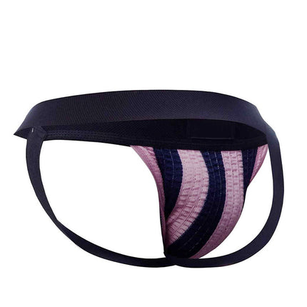 Cut4Men - Sexy Jockstrap - Stripe - Roze/Zwart-Erotiekvoordeel.nl