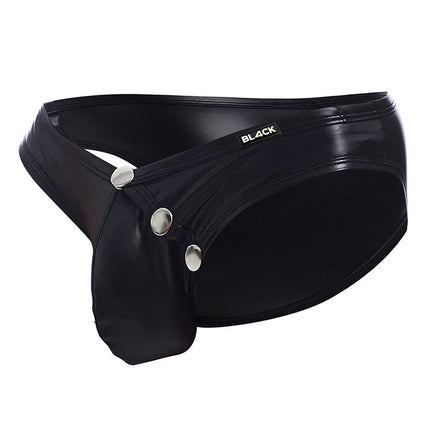 Cut4Men - Sexy Wetlook Herenslip met Drukknoopjes - Snap - Zwart-Erotiekvoordeel.nl