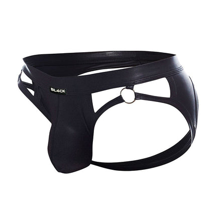 Cut4Men - Sexy Wetlook Jockstrap - Dungeon - Zwart-Erotiekvoordeel.nl