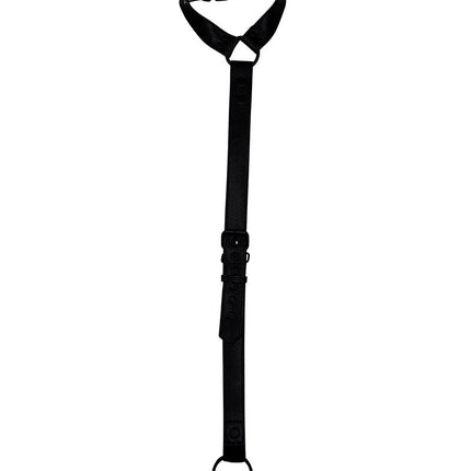 Cut4Men - Wetlook Collar met strap en Cockring - Zwart-Erotiekvoordeel.nl