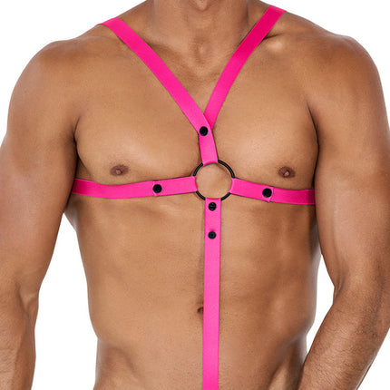 Cut4Men - C-Ring Gekruist Harnas - Tuigje - Roze-Erotiekvoordeel.nl