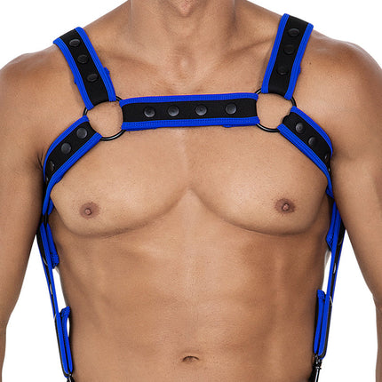 Cut4Men - Harnas - Tuigje - Neo - Blauw/Zwart-Erotiekvoordeel.nl
