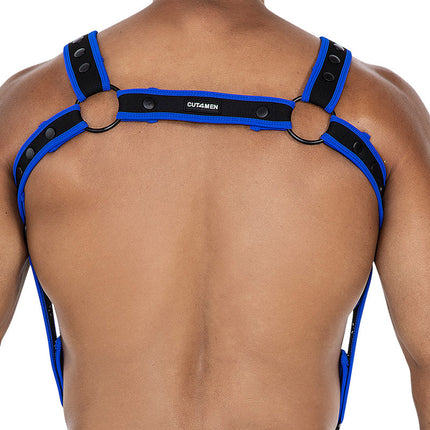 Cut4Men - Harnas - Tuigje - Neo - Blauw/Zwart-Erotiekvoordeel.nl