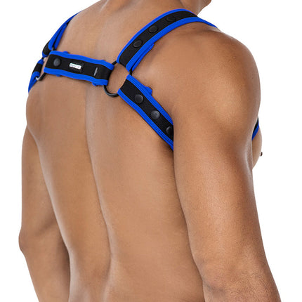 Cut4Men - Harnas - Tuigje - Neo - Blauw/Zwart-Erotiekvoordeel.nl