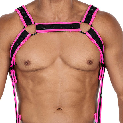 Cut4Men - Harnas - Tuigje - Neo - Roze/Zwart-Erotiekvoordeel.nl