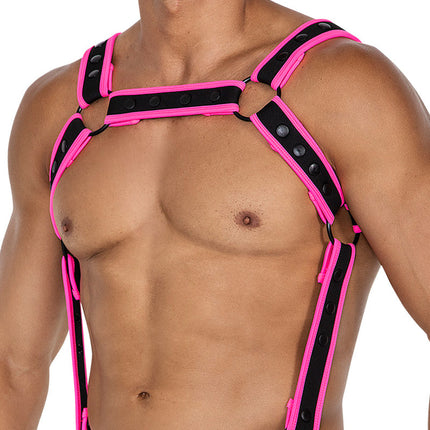 Cut4Men - Harnas - Tuigje - Neo - Roze/Zwart-Erotiekvoordeel.nl