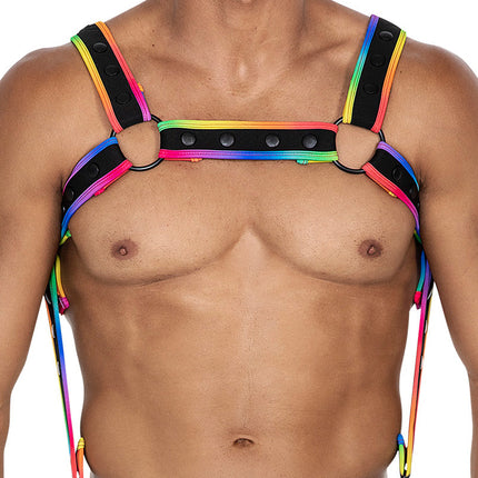 Cut4Men - Harnas - Tuigje - Neo - Zwart/Multicolour-Erotiekvoordeel.nl