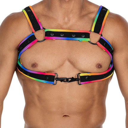Cut4Men - Harnas - Tuigje - Neo - Zwart/Multicolour-Erotiekvoordeel.nl