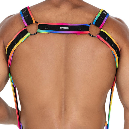 Cut4Men - Harnas - Tuigje - Neo - Zwart/Multicolour-Erotiekvoordeel.nl