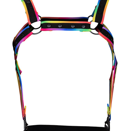 Cut4Men - Harnas - Tuigje - Neo - Zwart/Multicolour-Erotiekvoordeel.nl