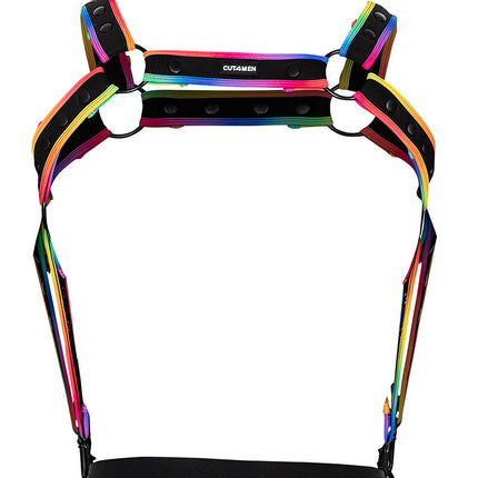 Cut4Men - Harnas - Tuigje - Neo - Zwart/Multicolour-Erotiekvoordeel.nl