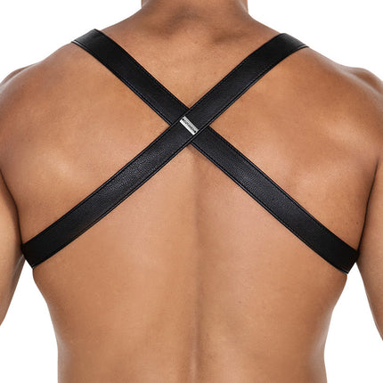 Cut4Men - Borst Harnas - Tuigje - 4WAY - Zwart-Erotiekvoordeel.nl