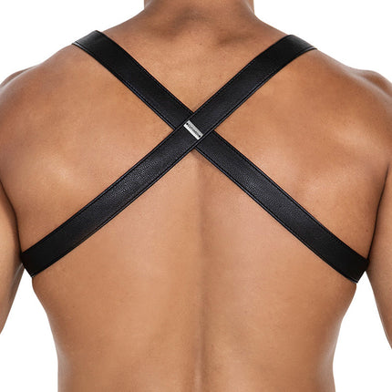 Cut4Men - Borst Harnas - Tuigje - 4WAY - Blauw/Zwart-Erotiekvoordeel.nl