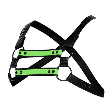 Cut4Men - Borst Harnas - Tuigje - 4WAY - Neon/Zwart-Erotiekvoordeel.nl