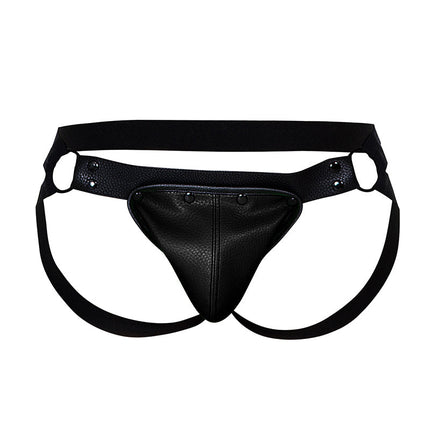 Cut4Men - Jock Snap - Jockstrap met Drukknoopjes - PU-Leder - Zwart-Erotiekvoordeel.nl