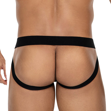 Cut4Men - Jock Snap - Jockstrap met Drukknoopjes - PU-Leder - Blauw/Zwart-Erotiekvoordeel.nl