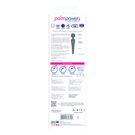PalmPower - Masseur rechargeable - Tête flexible - Bleu/Noir