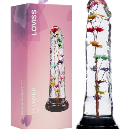 LOVISS Helichrysum Garden Flower Dildo Texture – Transparant-Erotiekvoordeel.nl