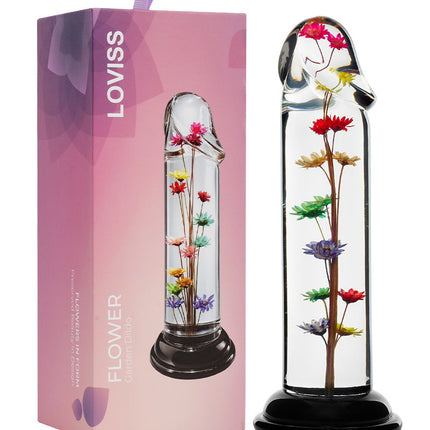 LOVISS Helichrysum Garden Flower Dildo Smooth – Transparant-Erotiekvoordeel.nl